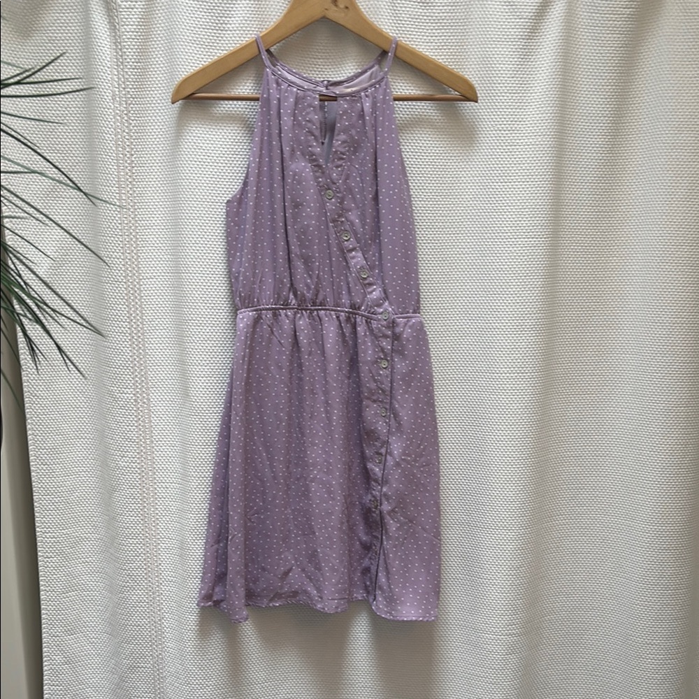 Miami Lilac Purple Polka Dot Dress Francesca’s XS NWT